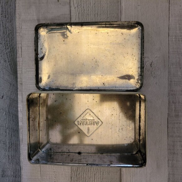 Vintage Patria Windmill Design Metal Tin Box 1970s Dutch Blue & White - Picture 4 of 11